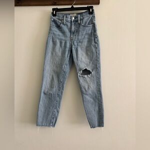 Madewell Light Blue Distressed Ankle Jeans